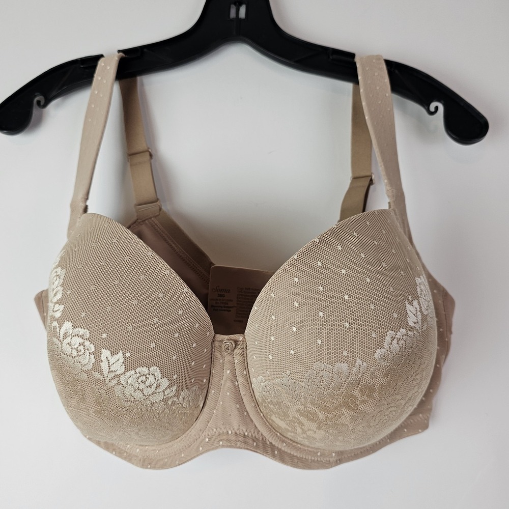 Soma NWT $60 Stunning Support Full Coverage Bra 38G Soft Tan Underwire‎